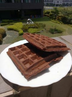 【甜點】鬆餅粉應用004：充泡巧克力粉鬆餅 的食譜成品照片