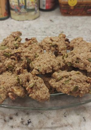 Una foto de Nubes integrales de avena, nuez y pipas de calabaza