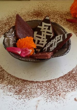 A picture of Chocolate kaju katli.