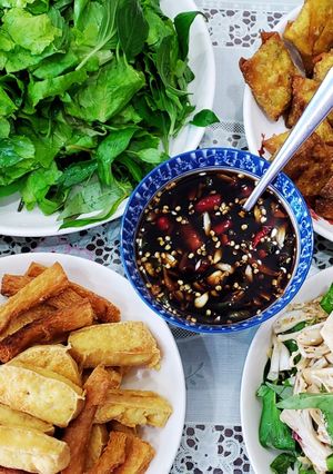 Hình của món Bún nước tương chay.