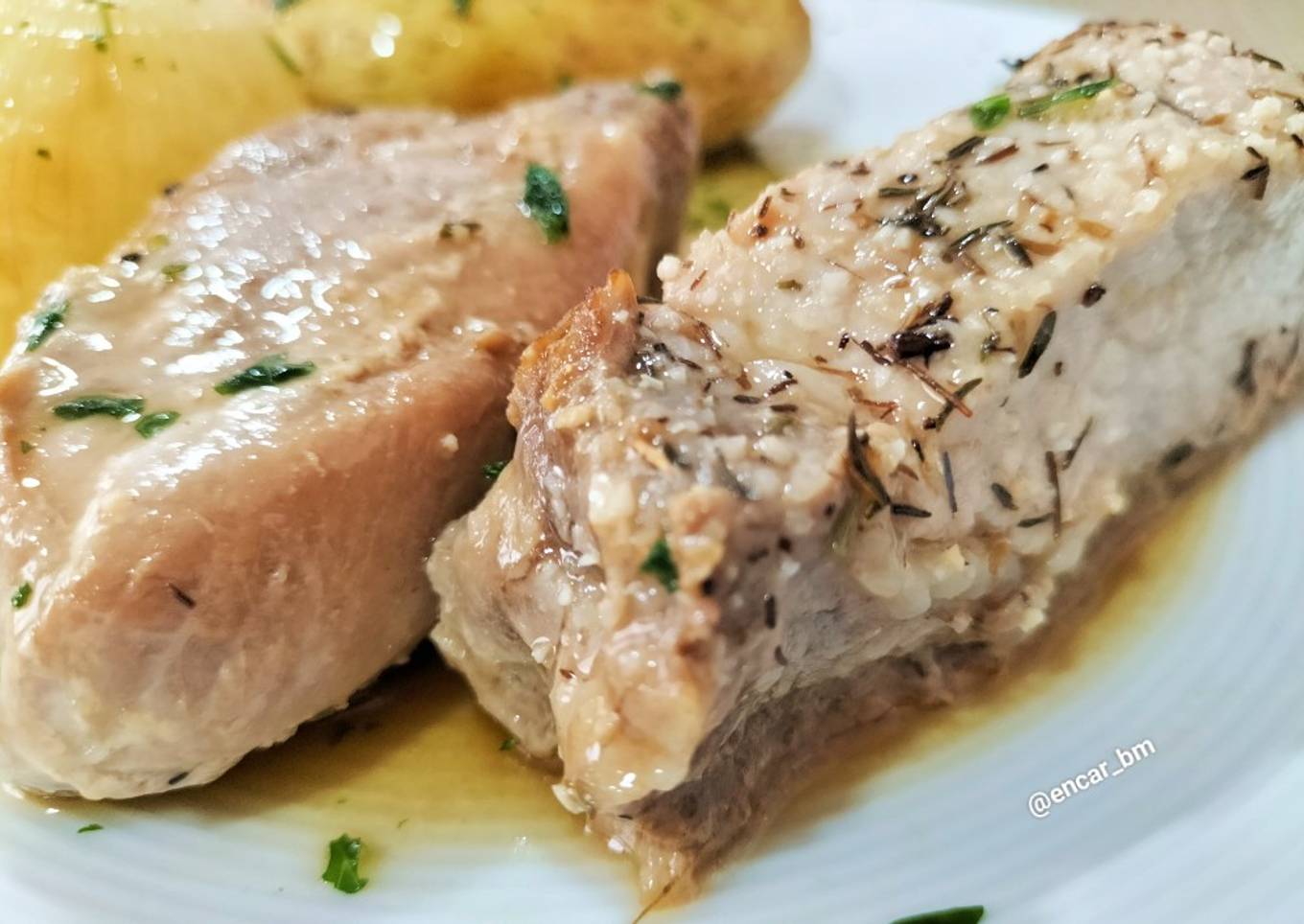 Lomo de cerdo con salsa oriental al papillote en airfryer