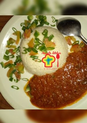 A picture of Couscous and stew.