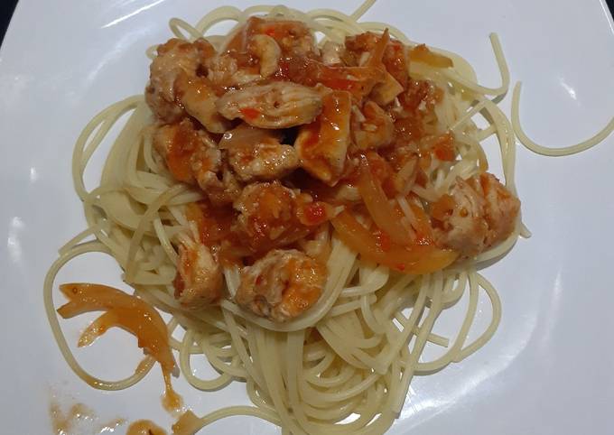 Resep Spagheti ayam saos bolognaise Anti Gagal
