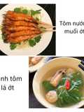 Cơm nhà 7 - tôm nướng muối ớt, canh tôm lá ớt