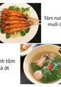 Cơm nhà 7 - tôm nướng muối ớt, canh tôm lá ớt