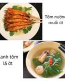 Cơm nhà 7 - tôm nướng muối ớt, canh tôm lá ớt