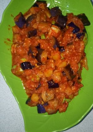 Foto resep Balado terong,udang,kentang dan petai