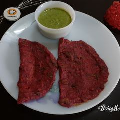 A picture of Oats Beetroot Dosa.