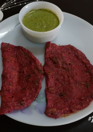 A picture of Oats Beetroot Dosa.