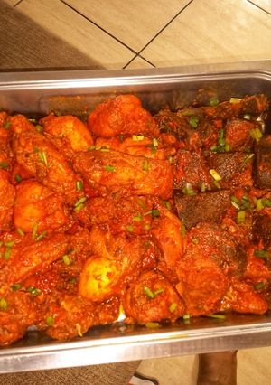 A picture of Peppered Chicken and beef.