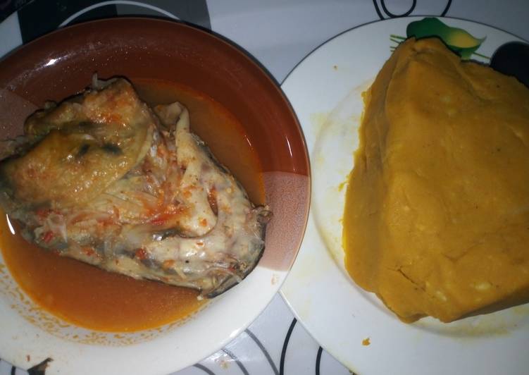 Recipe of Any-night-of-the-week Onunu with Catfish peppersoup