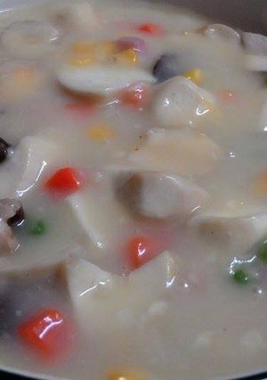 【北海道白醬煮】白醬杏苞菇 的食譜成品照片