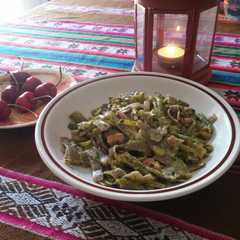 Foto di Pizzoccheri verdi e gialli