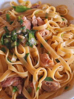 Foto resep Japanese style Chicken Katsuobushi Fettuccine Spaghetti