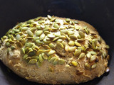 Gluten-Free, No-Knead Buckwheat Chia Bread (w/ pumpkin seeds)