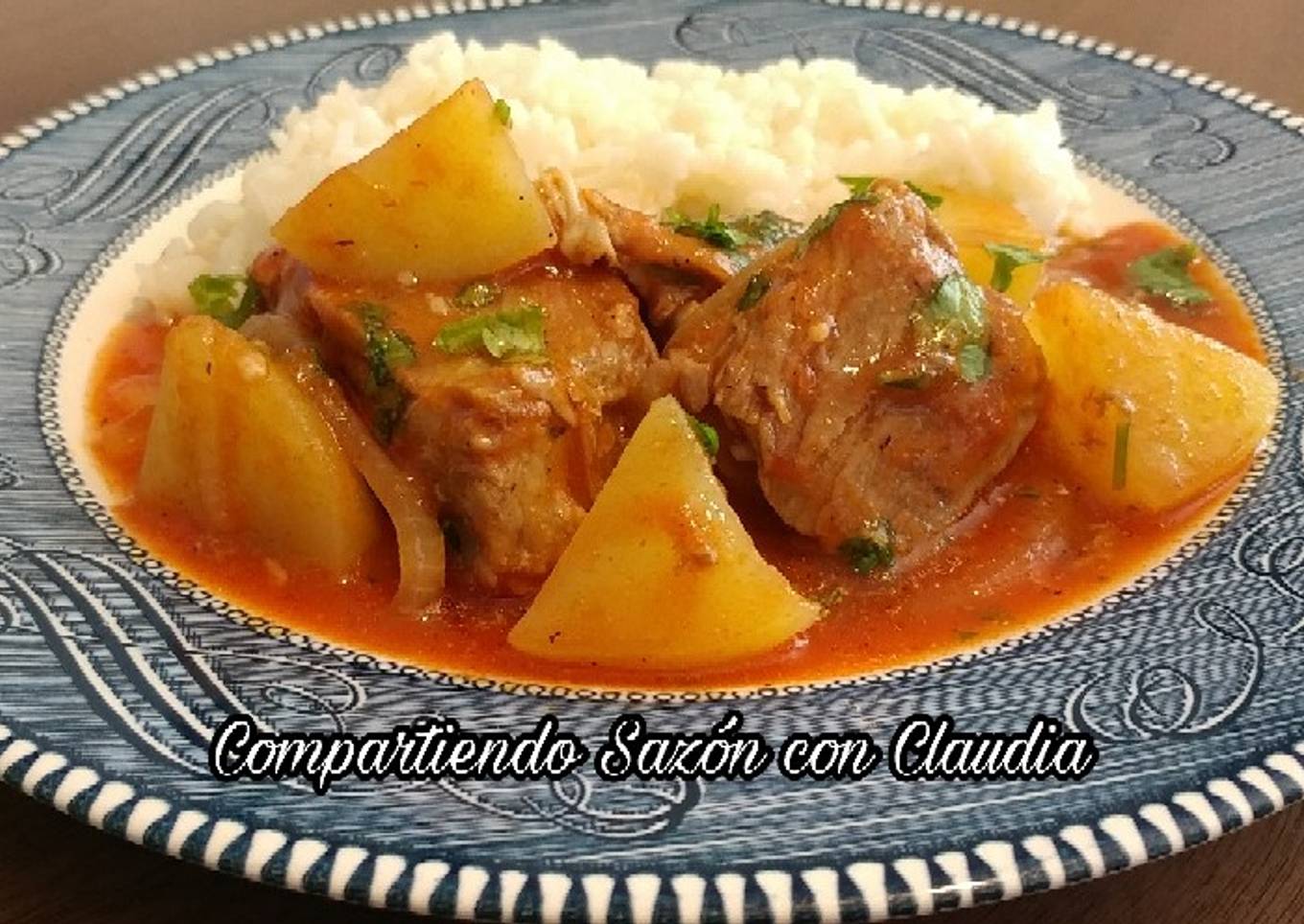 Costillas de cerdo con papas en jugo🌺