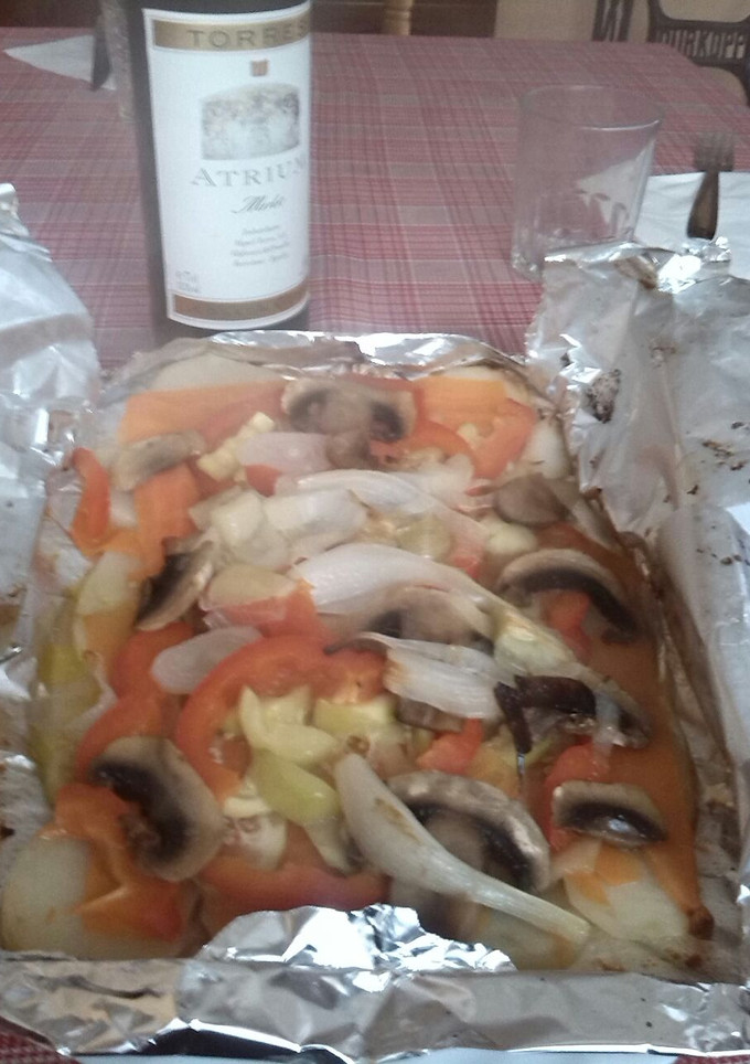 Una foto de Verduras papillote