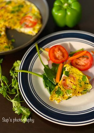 A picture of Keema Veggies loaded Frittata.