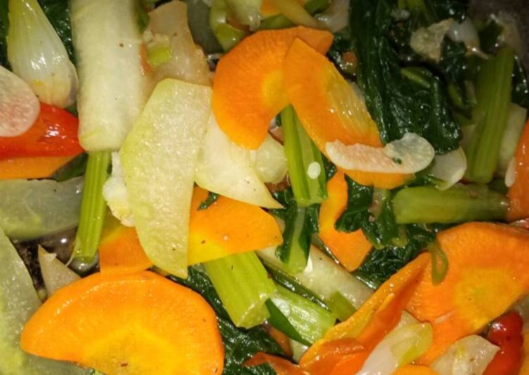 Resep Tumis sawi hijau wortel labu air yang Bisa Manjain Lidah
