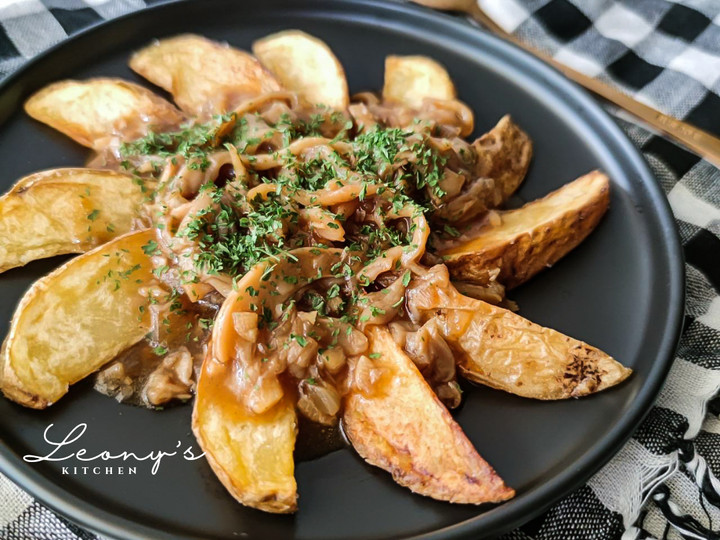 Resep Potato Wedges Mushroom Sauce, Bikin Ngiler