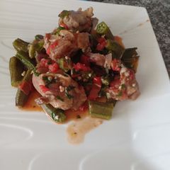 A picture of Okra with meat stew#festive contest@nairobi west.