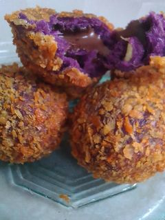 Foto resep Bola ubi ungu coklat lumer