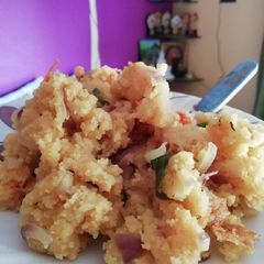 Rava vegetables upma A picture of Rava vegetables upma.
