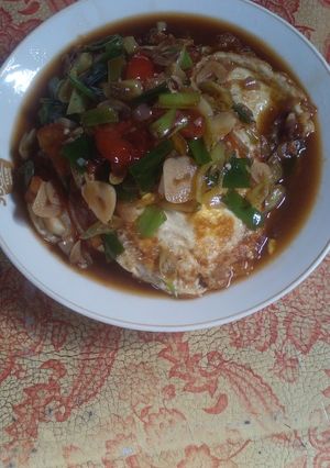 Foto resep Telur ceplok bumbu saus Tiram pedas