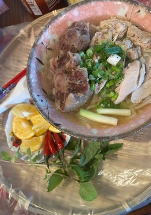 A picture of Beef Oxtail and Chicken Pho.