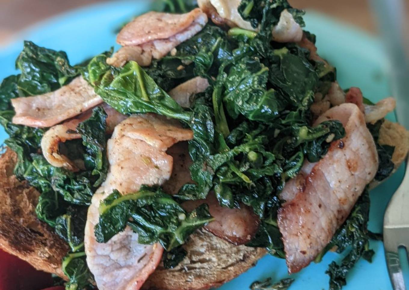 Cavolo Nero Kale and garlic toasted sandwich (with/out bacon)