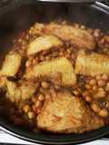 Perca con garbanzos y xamfaina