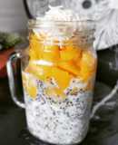 Overnight oats con mango y coco
