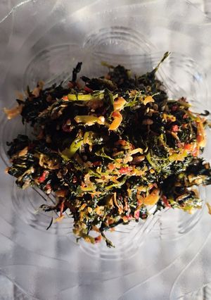 Foto resep Oseng Daun Pepaya Udang Rebon Pedas