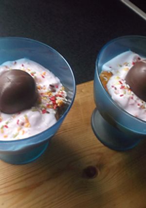 Foto principal de Boniato con yogurt de frambuesa