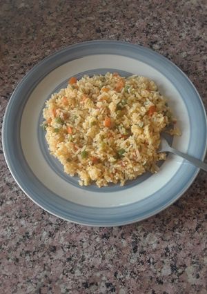 A picture of Vegetable rice #creativerice.