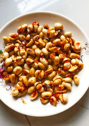 Hình của món Lạc rang tỏi ớt.
