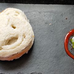A picture of Cheesy sandwich bear.