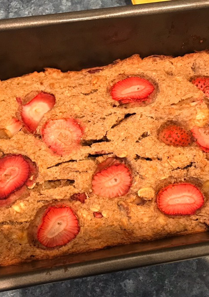 Una foto de Torta de banano y avena saludable!