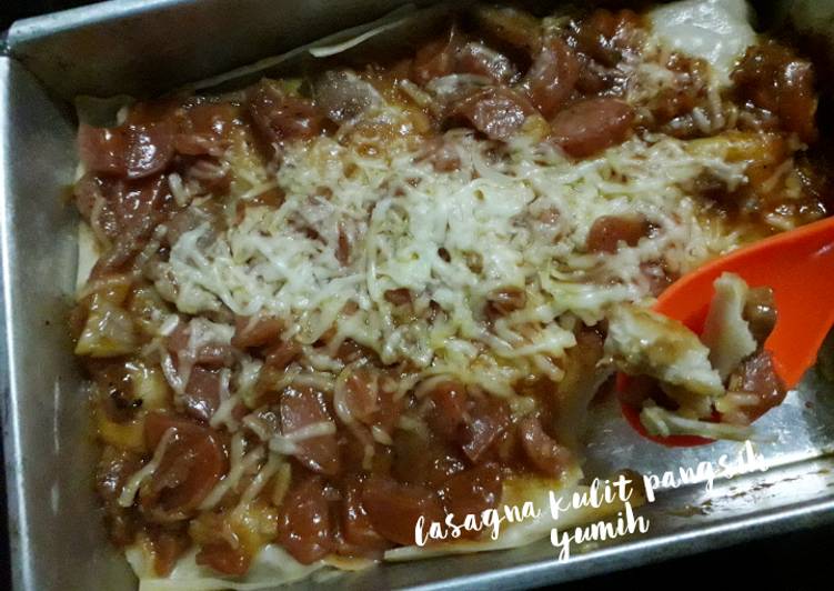 Cara Memasak Lasagna kulit pangsit yumih Yang Renyah