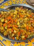 Panais, carottes et navets au curry et bouillon de poularde