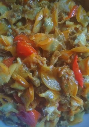 Foto resep Tumis kerang kupas pedas manis