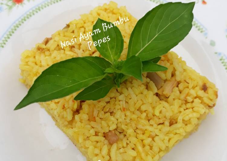 Nasi Kuning Ayam Bumbu Pepes 🤩