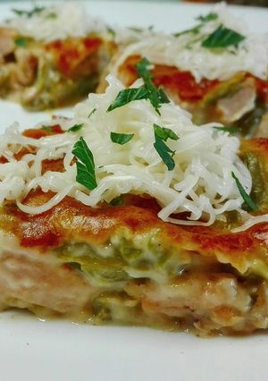 Zöldbabos, sajtos csirke recept fotója