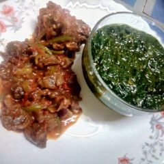 A picture of Pumpkin leaves and mrenda.