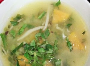 Hình của món Canh Chay Bí đỏ đậu xanh nấm linh chi nâu Hàn Quốc (thuần chay)  Đơn giản dinh dưỡng và dễ làm.