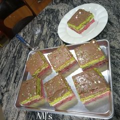 A picture of Italian Rainbow Cookies.