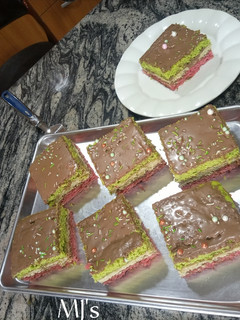 A picture of Italian Rainbow Cookies.