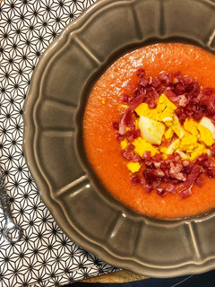 Una foto de Salmorejo con robot ClickChef de Moulinex