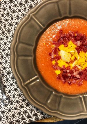 Una foto de Salmorejo con robot ClickChef de Moulinex