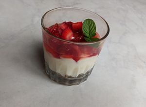 Una foto de Desayuno estilo cheesecake, pero sanito